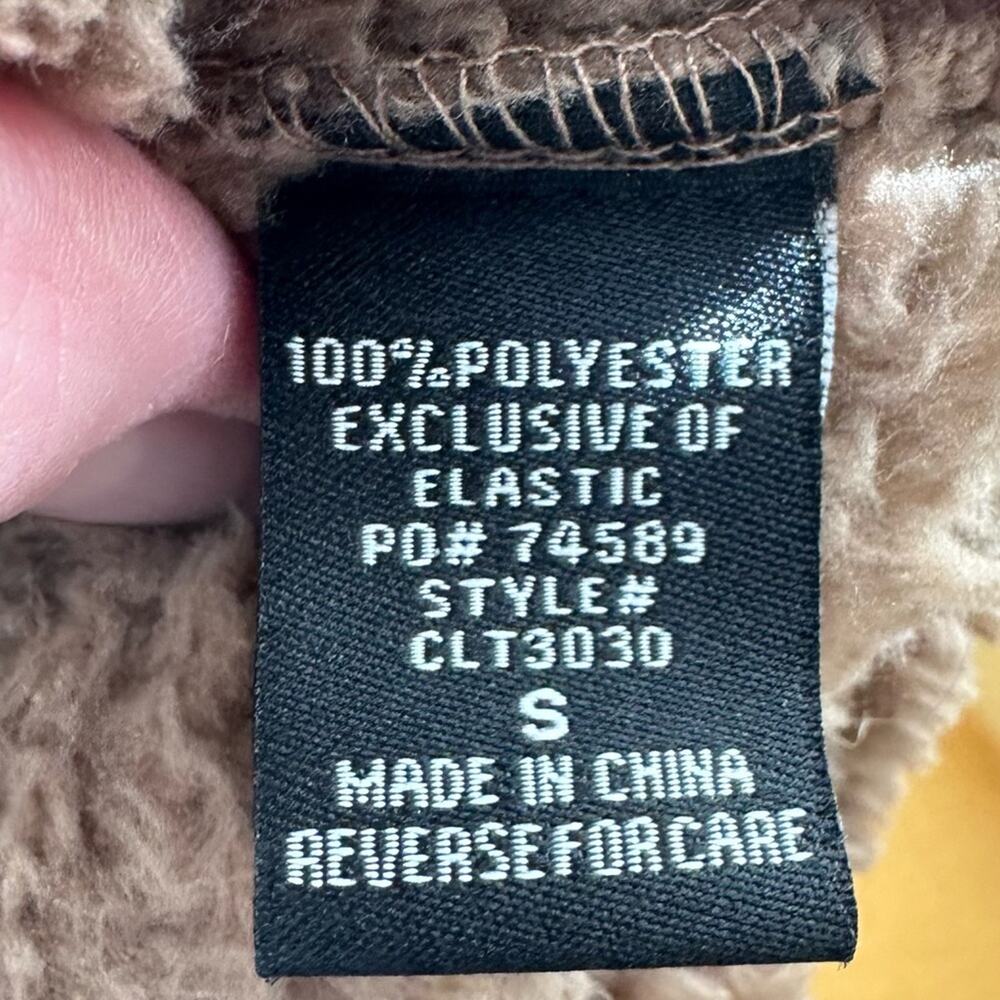 Timing Teddy Bear Cropped Fleece 1/4 Zip Jacket Brown Size Small - Picture 6 of 7